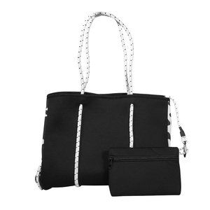 Black and White Cow Print Neoprene Tote
